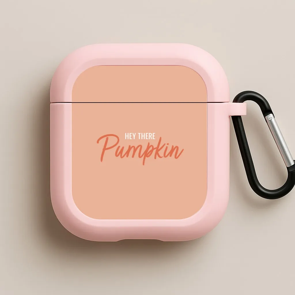 Soft Texture Bag Universal Charging Holder Hey There Pumpkin - Halloween AirPods Case