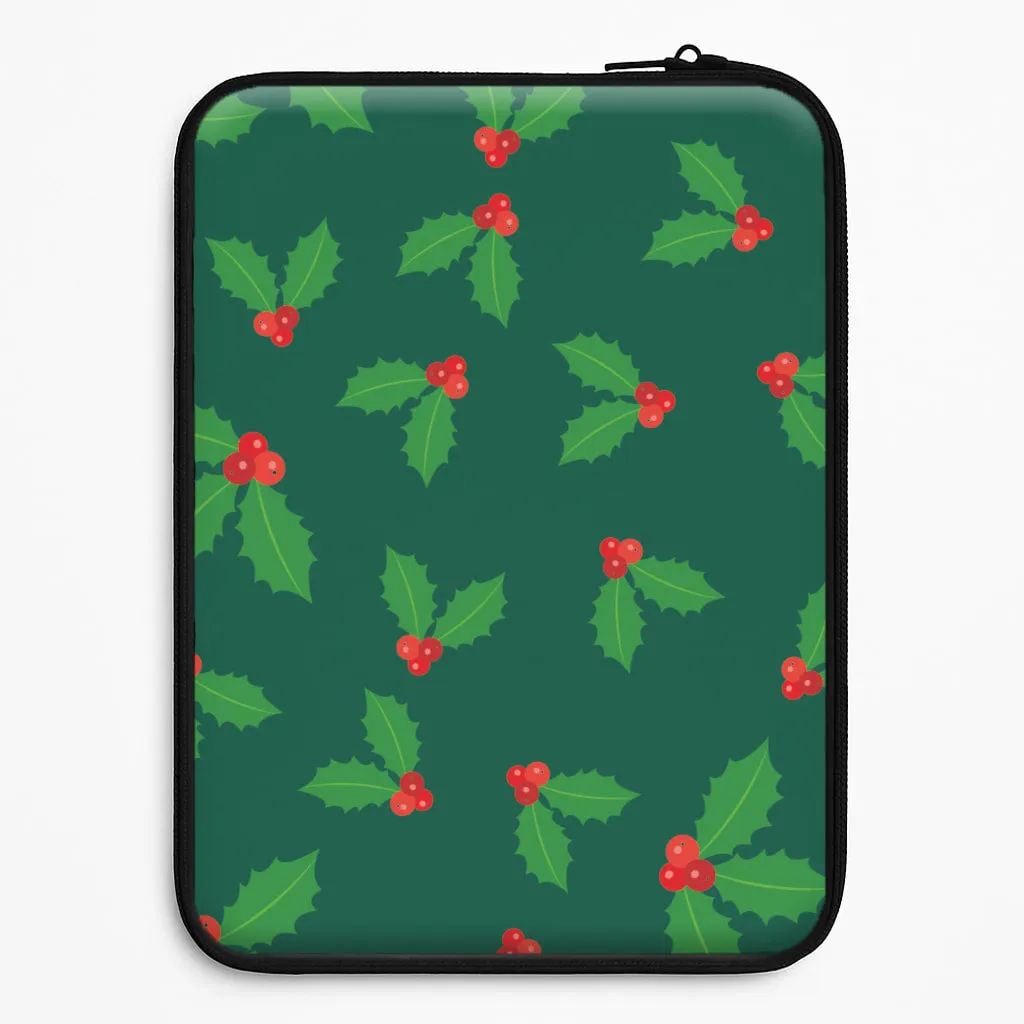 Holly - Christmas Patterns Laptop Sleeve Urban Design Matte Feel Texture