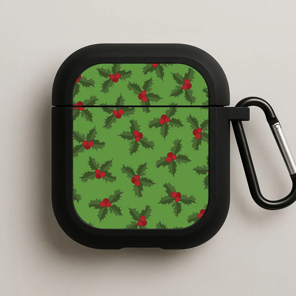 fashion ergonomic neon pocket handmade silicone airpods case Holly Pattern AirPods Case