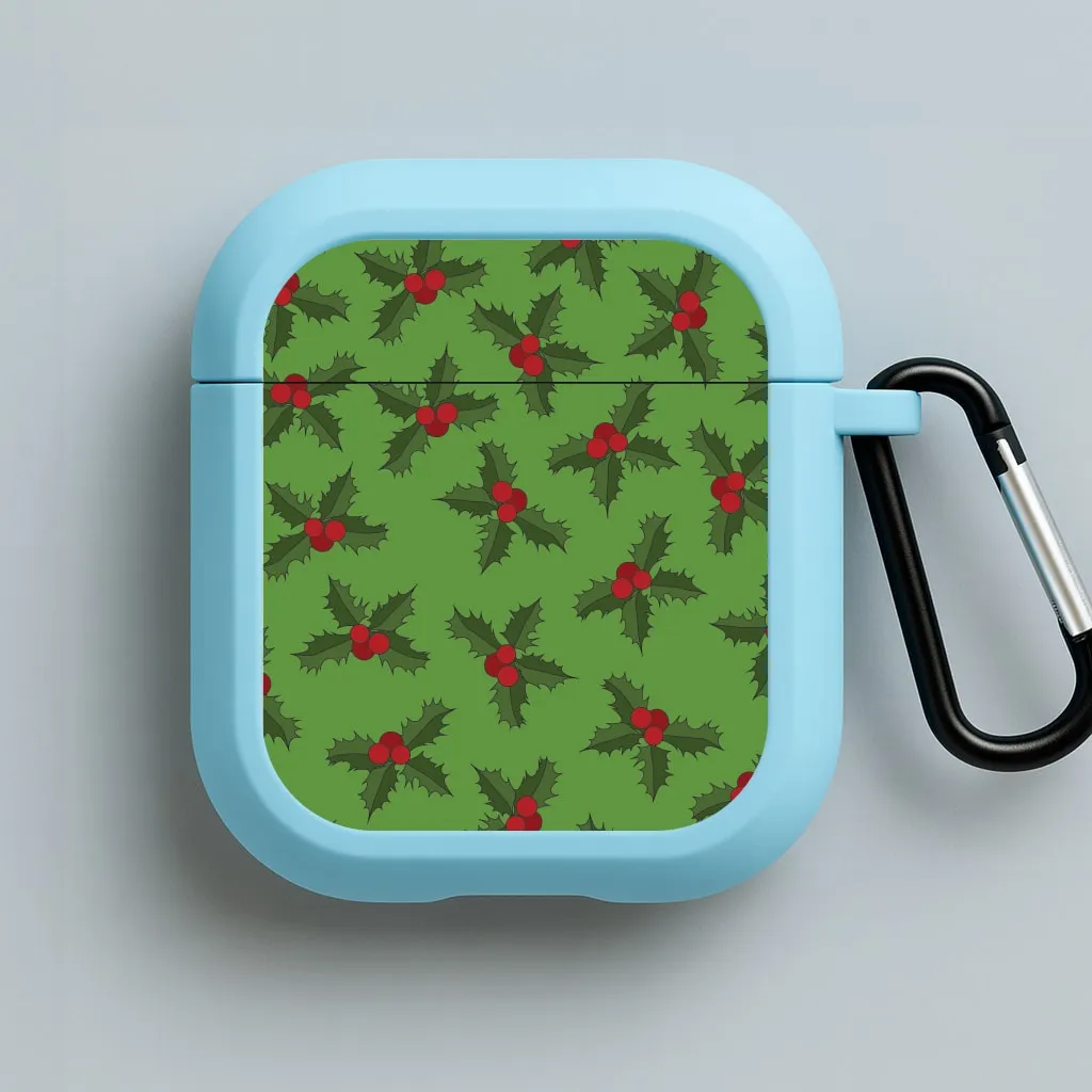 Holly Pattern AirPods Case Minimalist Compact Organizer