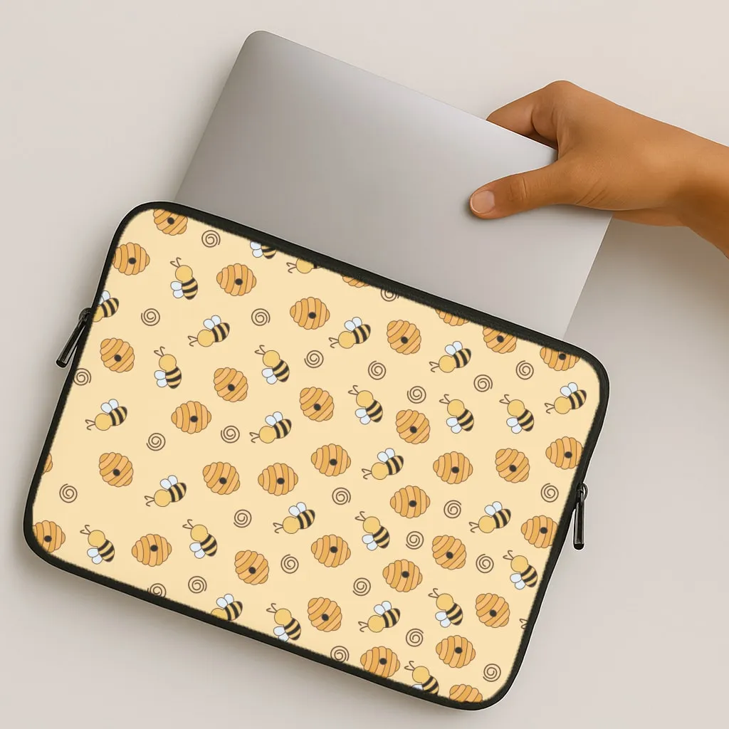 Honey Bees - Spring Patterns Laptop Sleeve Urban Minimalism Cushioned Edge