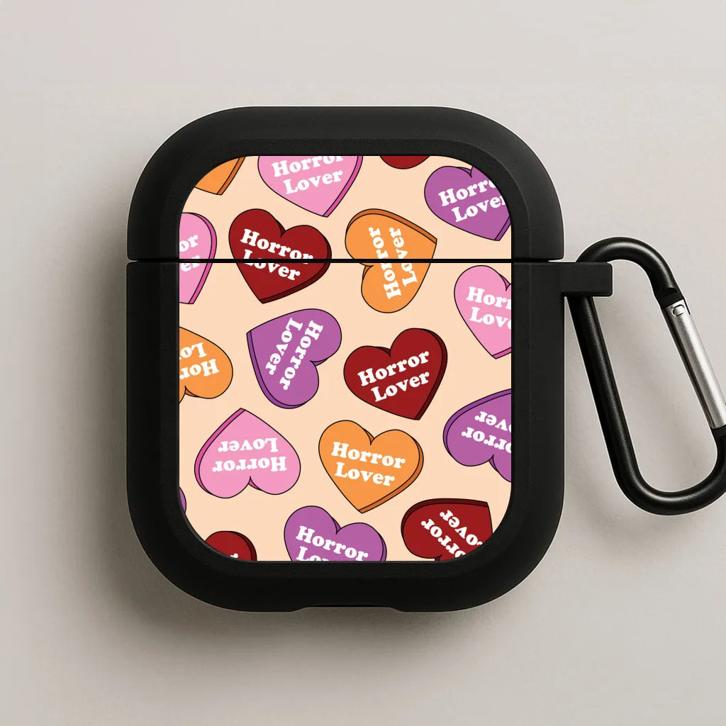 Horror Lover Hearts Pattern AirPods Case Soft Smooth Organizer Portable Rubber Holder
