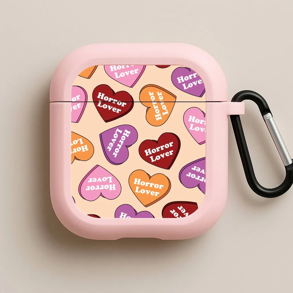 Portable Rubber Case durable silicone airpods cover Horror Lover Hearts Pattern AirPods Case