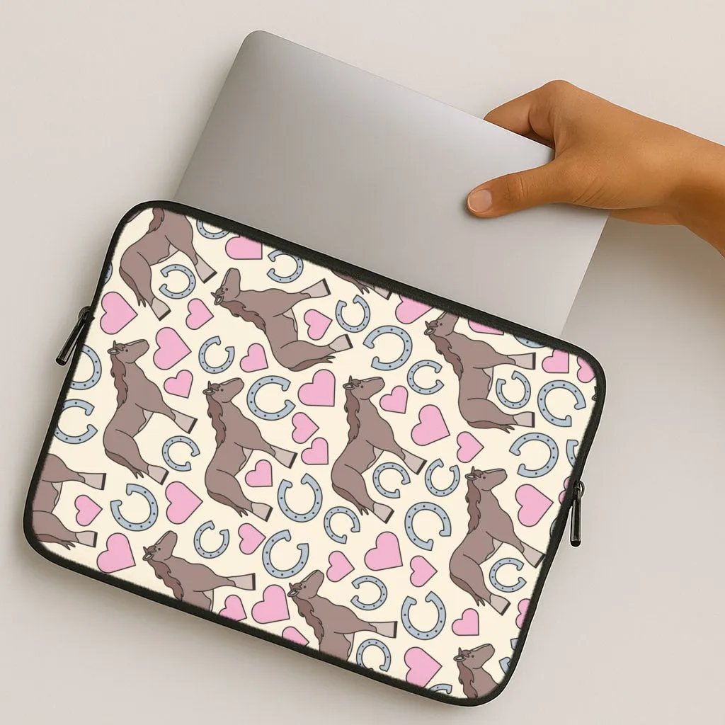 TPU Material Comfort Accessory Horses And Horseshoes Pattern - Horses Laptop Sleeve