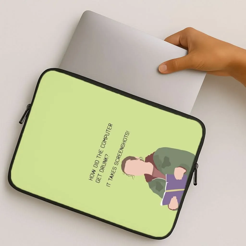 How Did The Computer Get Drunk? Laptop Sleeve Rugged Pattern Design Premium Finish