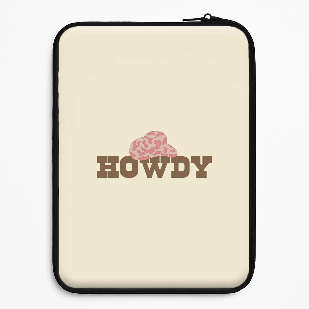 Howdy - Western  Laptop Sleeve Marble Pattern Minimal Touch