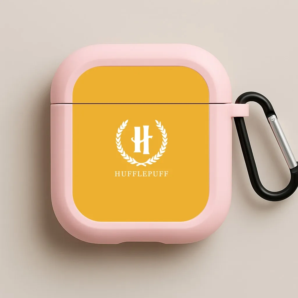 Premium Look Case portable neon travel protector Hufflepuff AirPods Case
