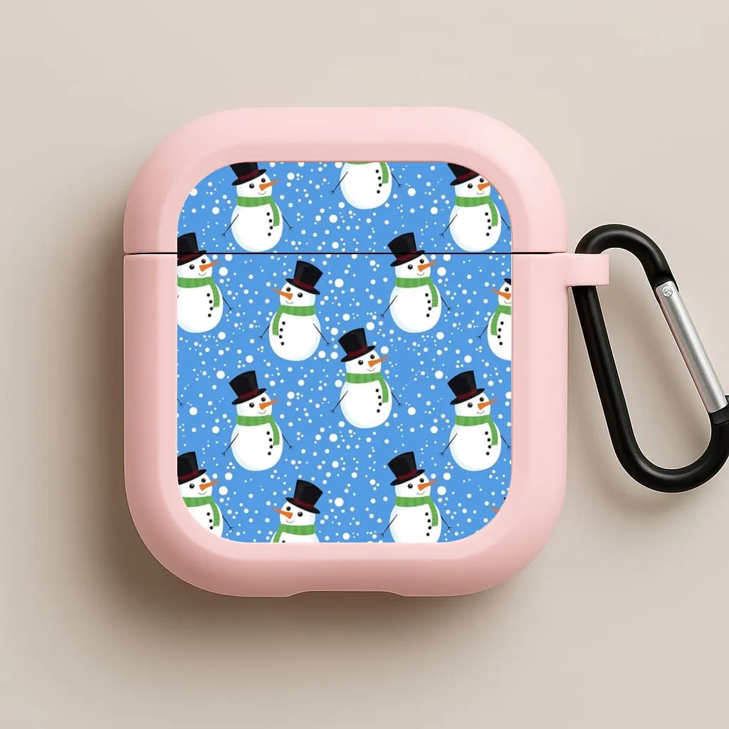 Blue Snowman Pattern AirPods Case luxury edition airpods case