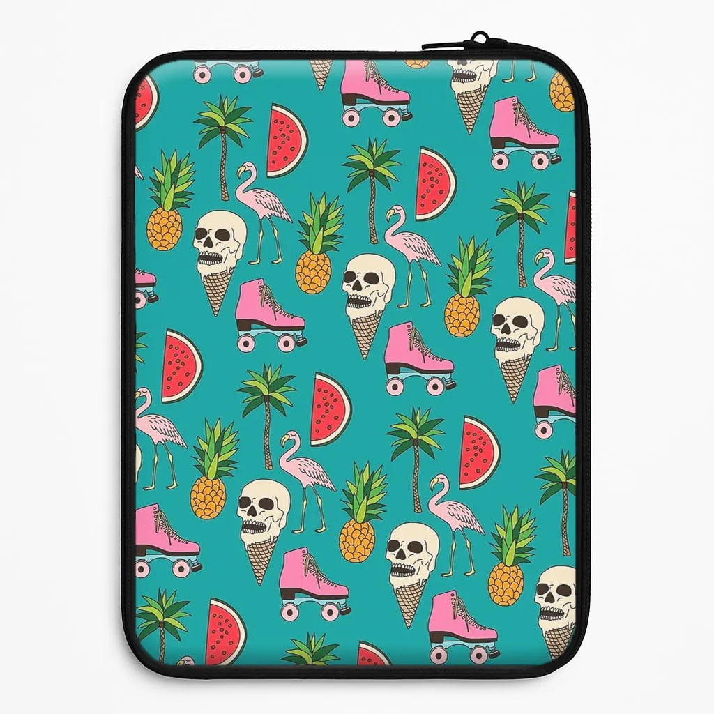 Sport Inspired Minimal Texture Layer Skull Creams - Summer Pattern Laptop Sleeve