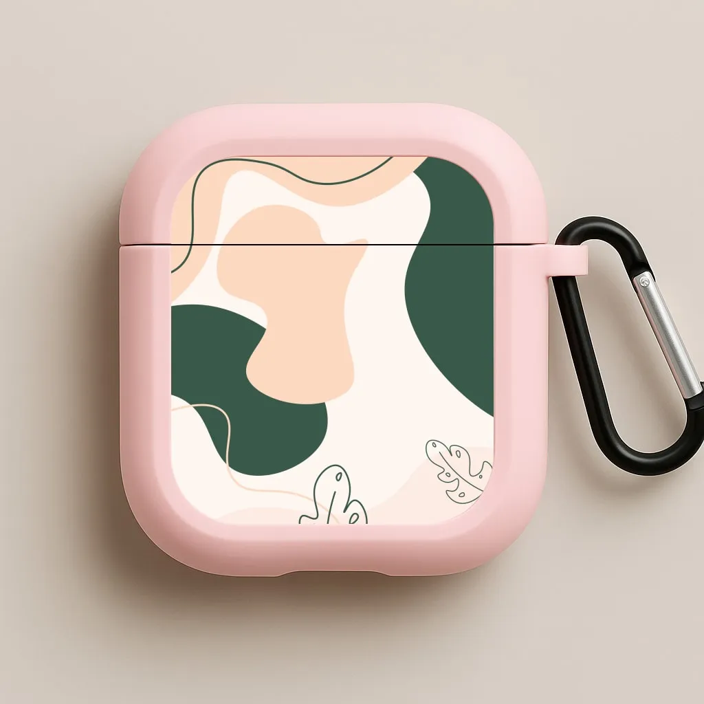 minimalist commuter airpods case Simple Design Case Abstract Leafs - Floral AirPods Case