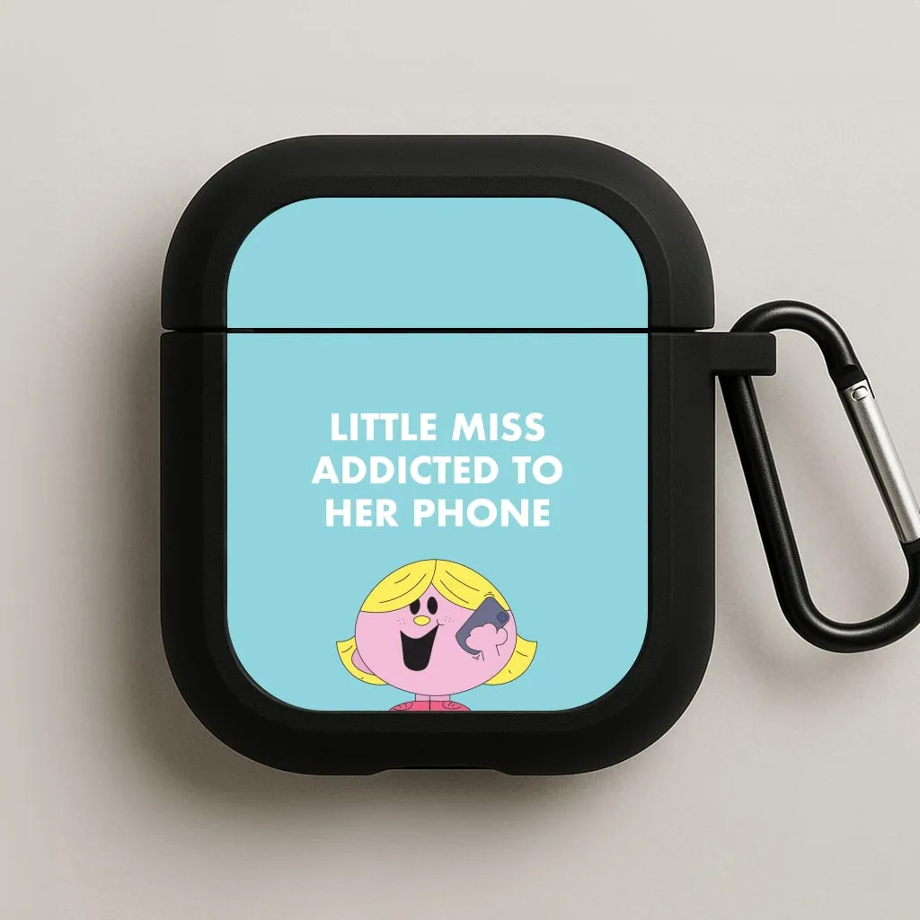 Little Miss Addicted To Her Phone - Aesthetic Quote AirPods Case soft silicone airpods case