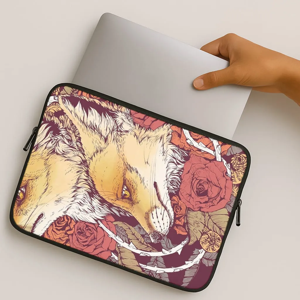 Red Fox Bloom Laptop Sleeve Scratch Resistant
