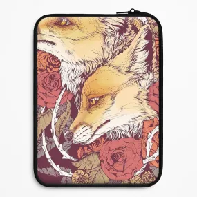 Stylish Aesthetic Red Fox Bloom Laptop Sleeve