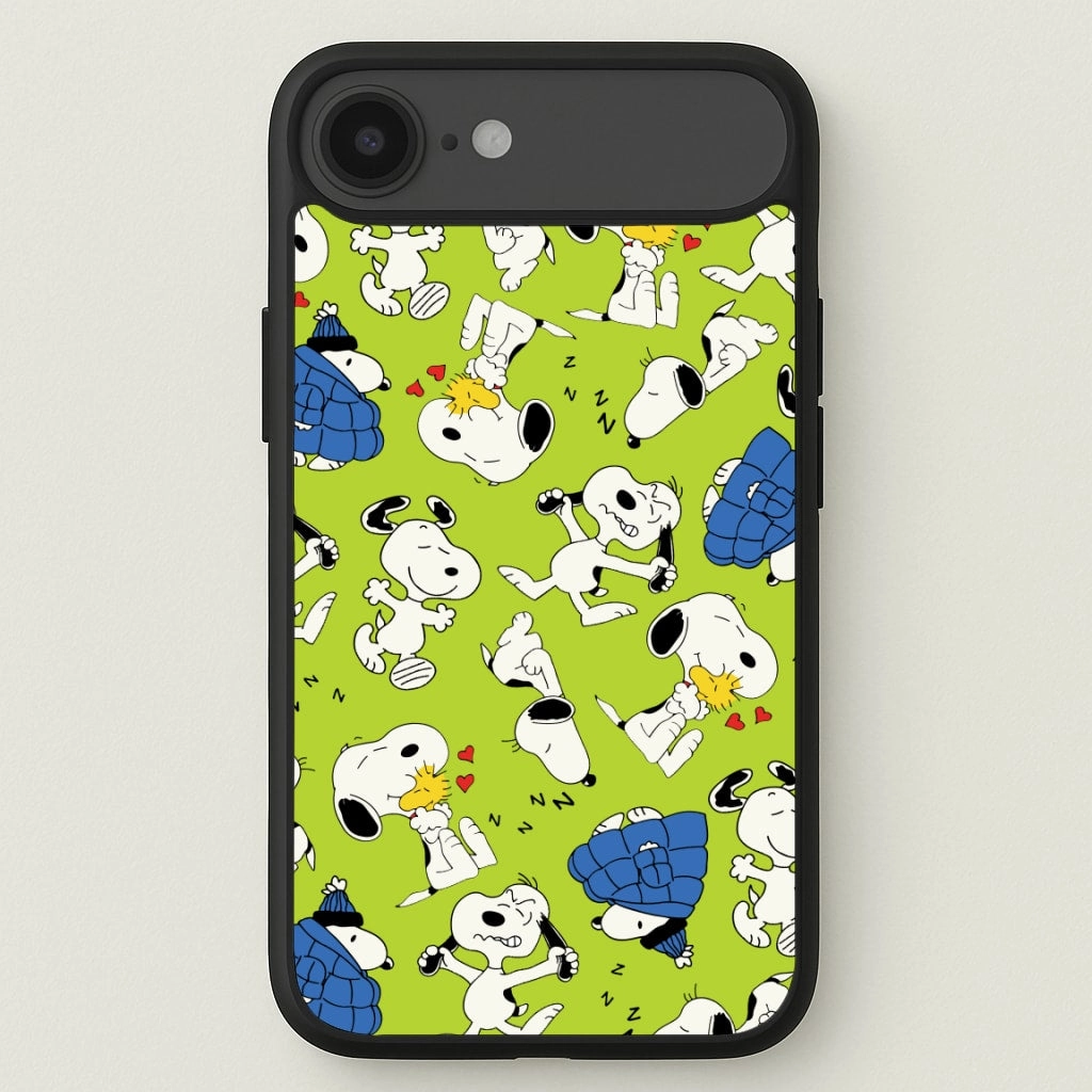 Lime Green Cartoon Beagle Pattern Phone Case Protective Look