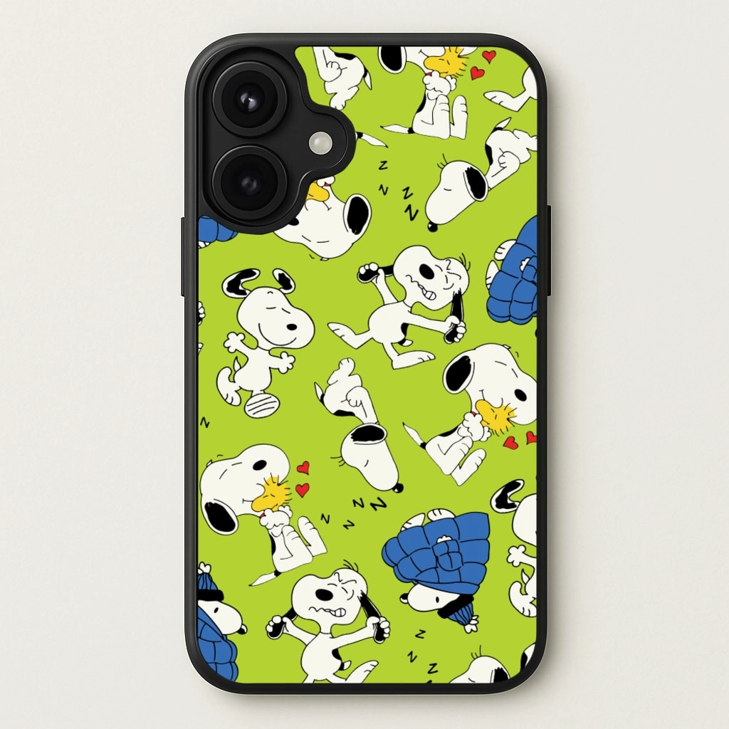 Everyday Look Stylish Layer Lime Green Cartoon Beagle Pattern Phone Case