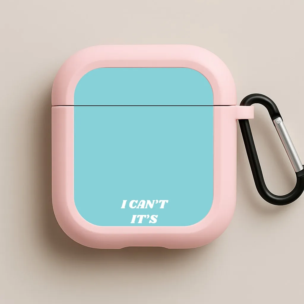 compact earbuds case I Can't It's Bwoken AirPods Case