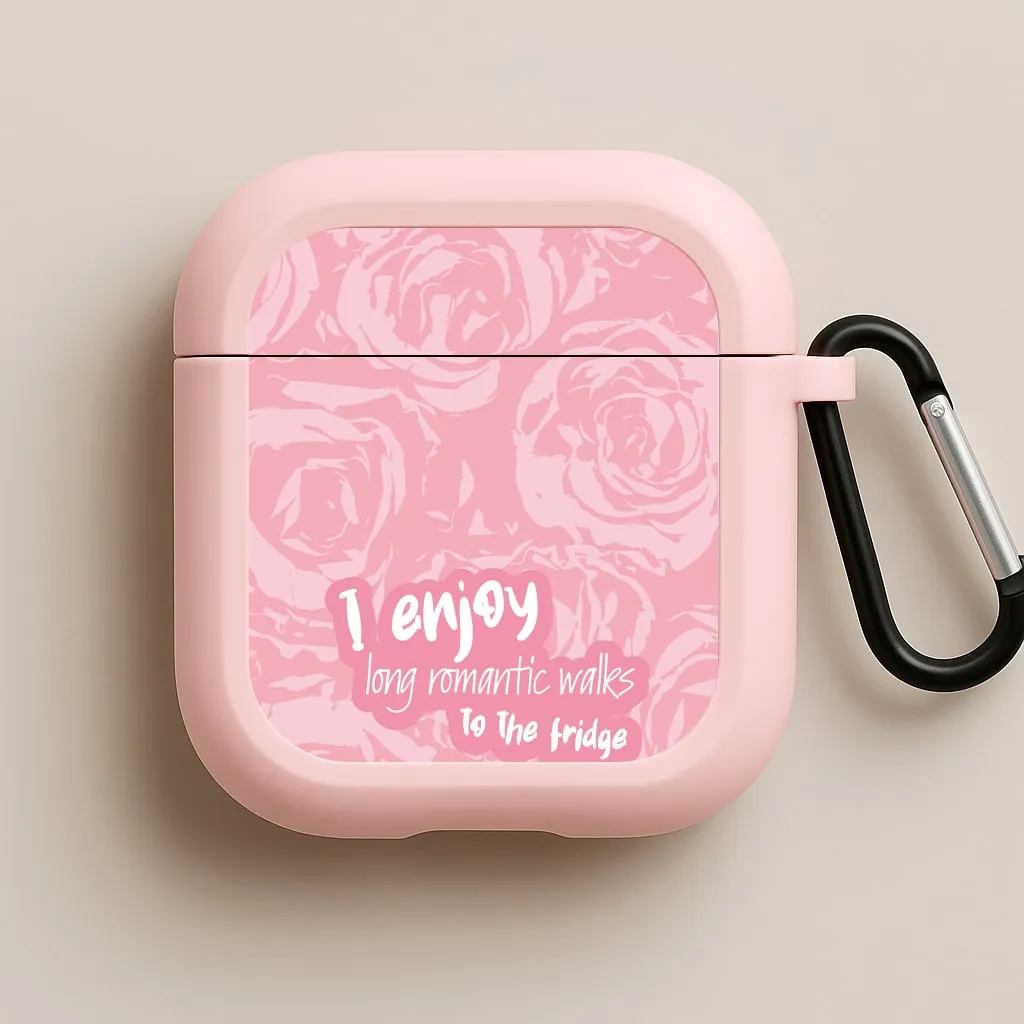 I Enjoy Long Romantic Walks - Funny Quotes AirPods Case vivid pastel pocket silicone shell