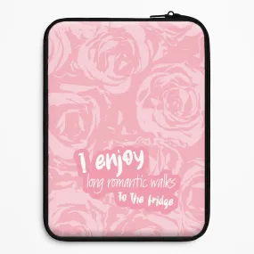 Elegant Pattern Design Compact Build I Enjoy Long Romantic Walks - Funny Quotes Laptop Sleeve