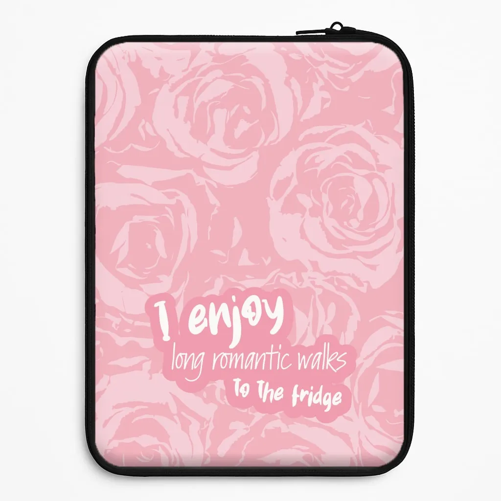 Elegant Pattern Design Compact Build I Enjoy Long Romantic Walks - Funny Quotes Laptop Sleeve