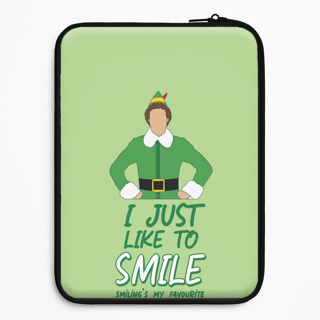Premium Finish Stylish Detail Layer I Just Like To Smile Laptop Sleeve