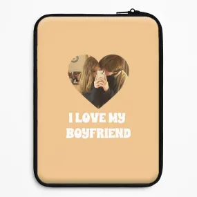 I Love My Boyfriend - Personalised Couples Laptop Sleeve Light Frame