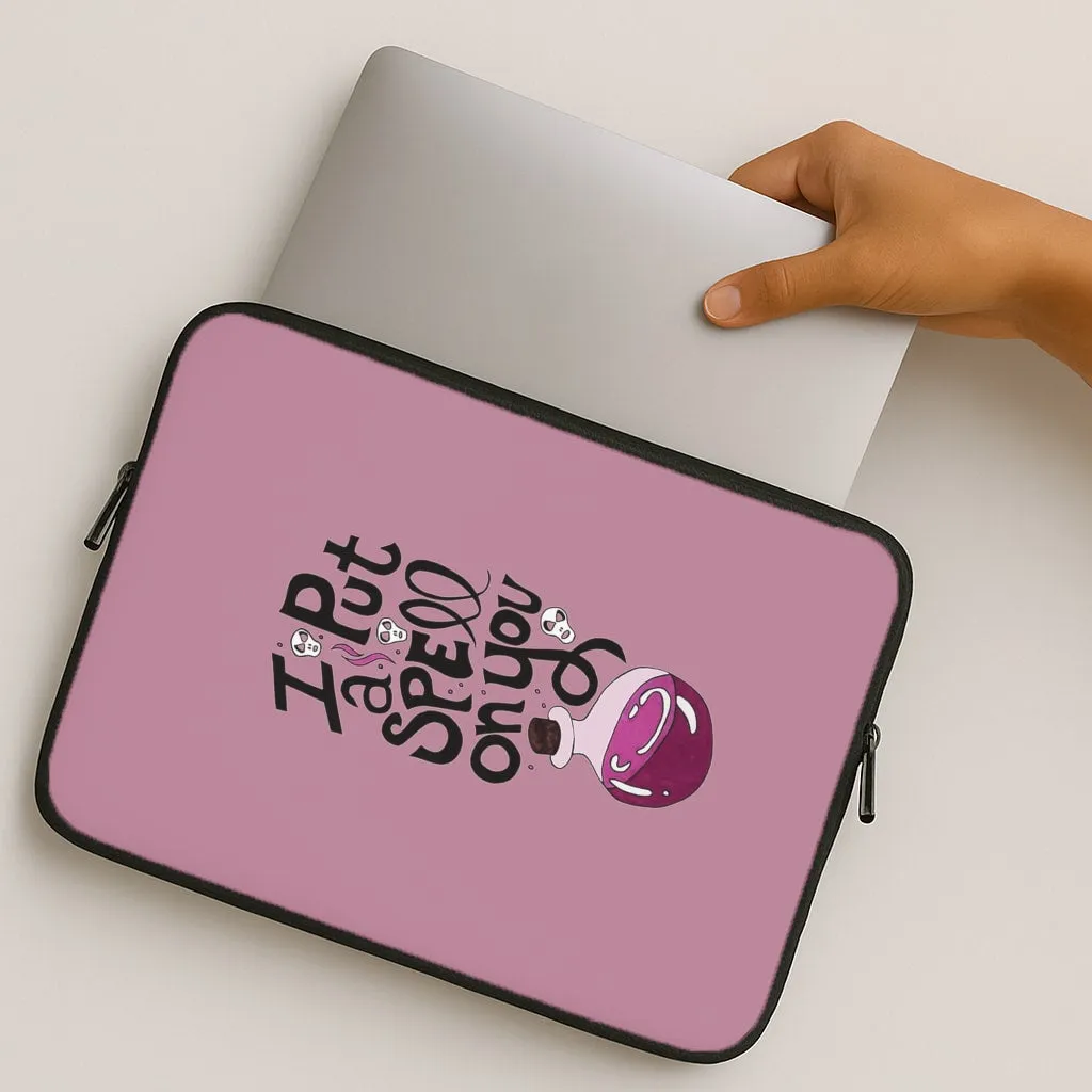 I Put A Spell On You - Hocus Halloween Laptop Sleeve Luxury Edge Texture
