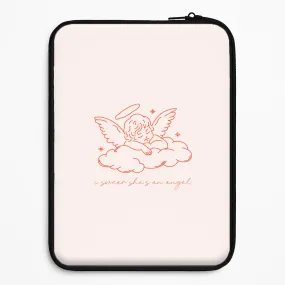 Premium Surface Texture Protective Quality I Swear Shes An Angel - Clean Girl Aesthetic Laptop Sleeve