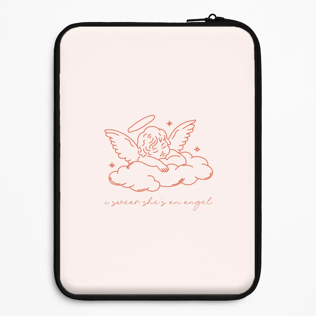 Premium Surface Texture Protective Quality I Swear Shes An Angel - Clean Girl Aesthetic Laptop Sleeve