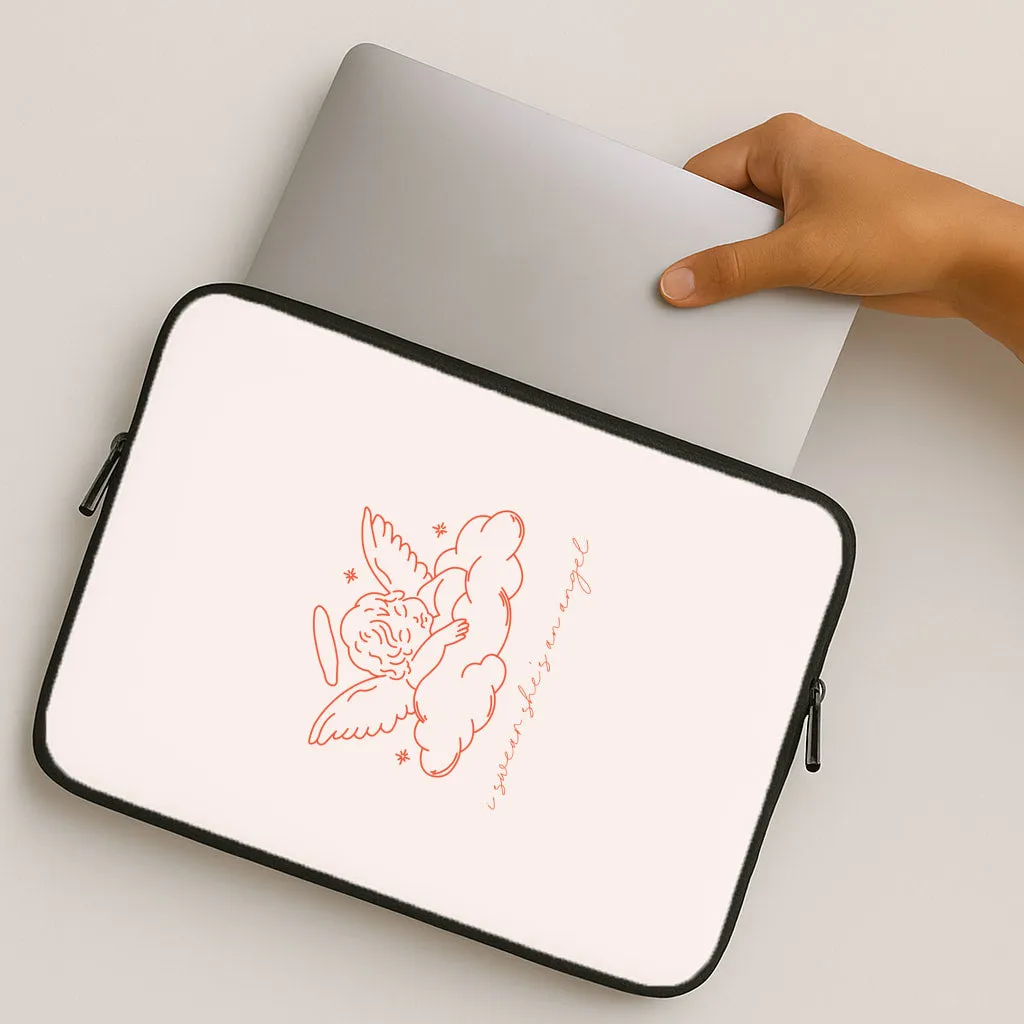 Affordable option Handcrafted Design I Swear Shes An Angel - Clean Girl Aesthetic Laptop Sleeve