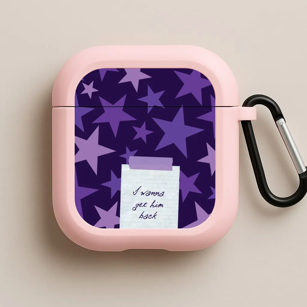 vintage neon leather airpods case Compact Storage Shell I Wanna Get Him Back AirPods Case