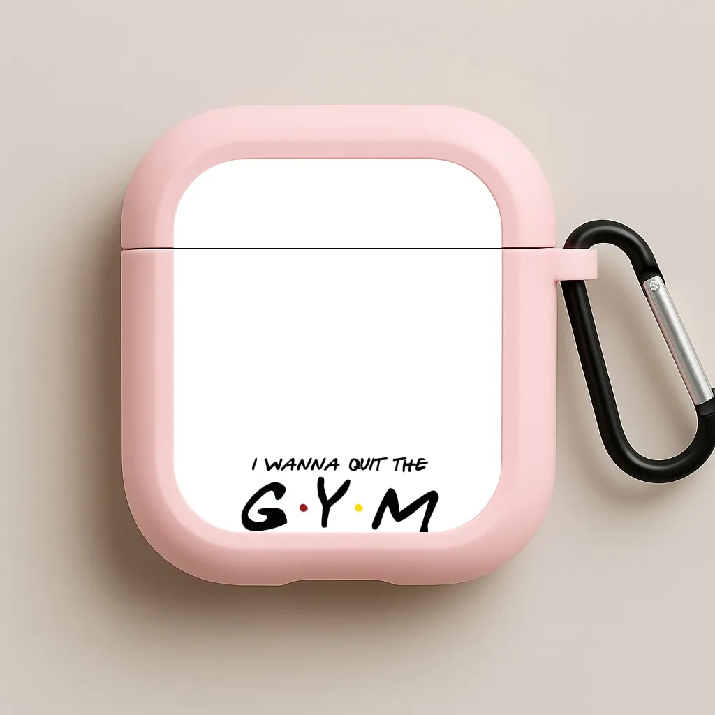 soft pastel commuter travel protector Modern Handy Bag I Wanna Quit The GYM AirPods Case