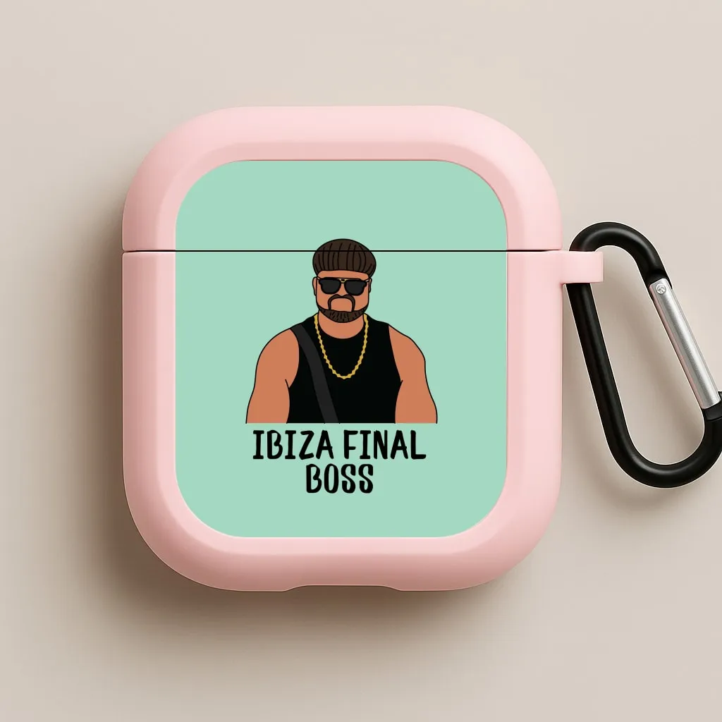 Minimal Compact Case Durable Texture Protector Ibiza Final Boss AirPods Case