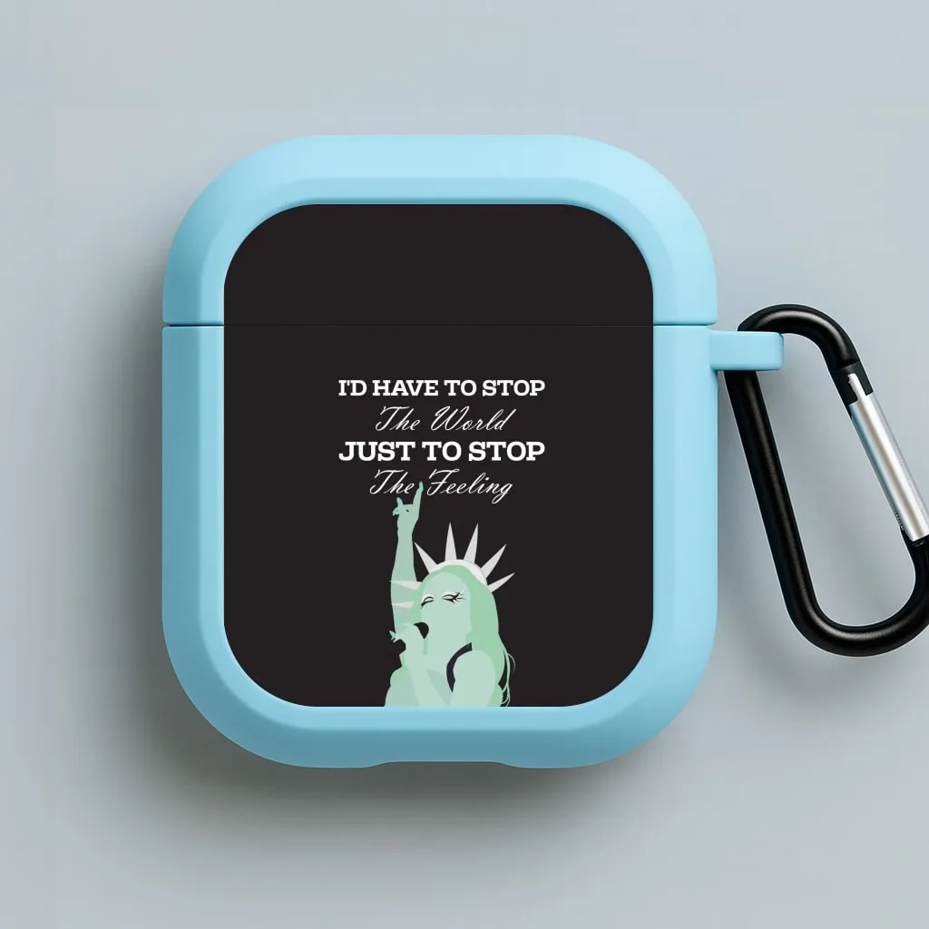 I'd Have To Stop The World AirPods Case Stylish Everyday Pouch durable soft pastel gradient commuter leather shell