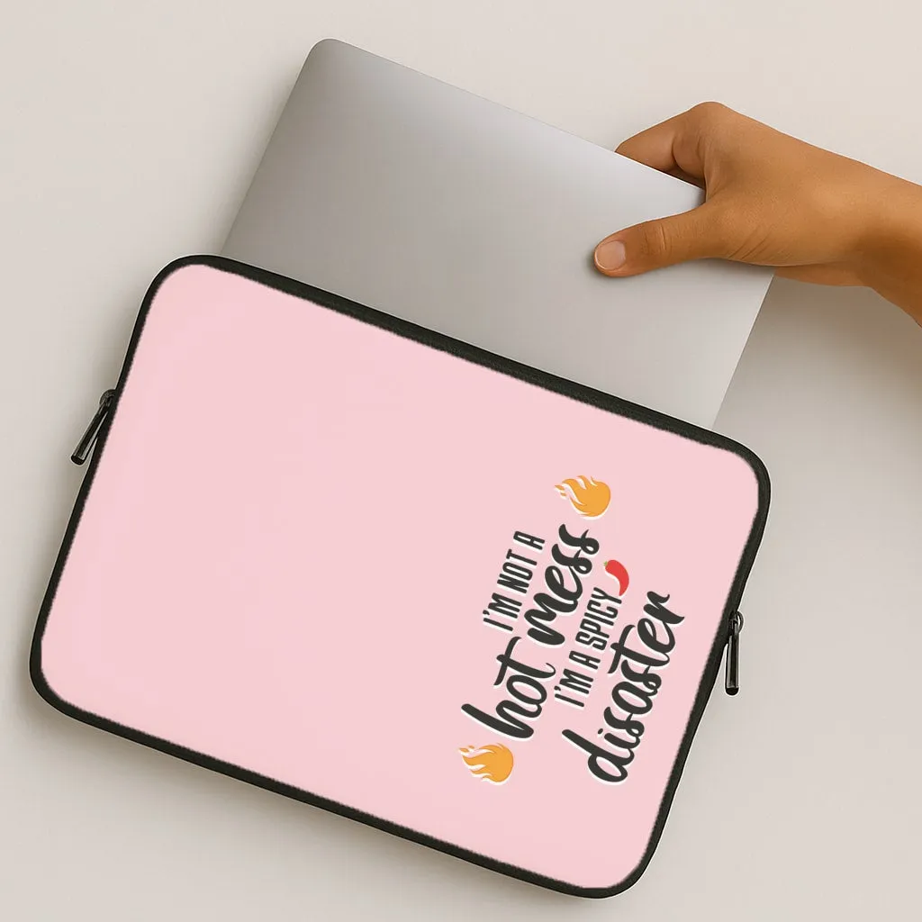 Polished Detail Comfort Shield Texture I'm A Spicy Disaster - Funny Quotes Laptop Sleeve
