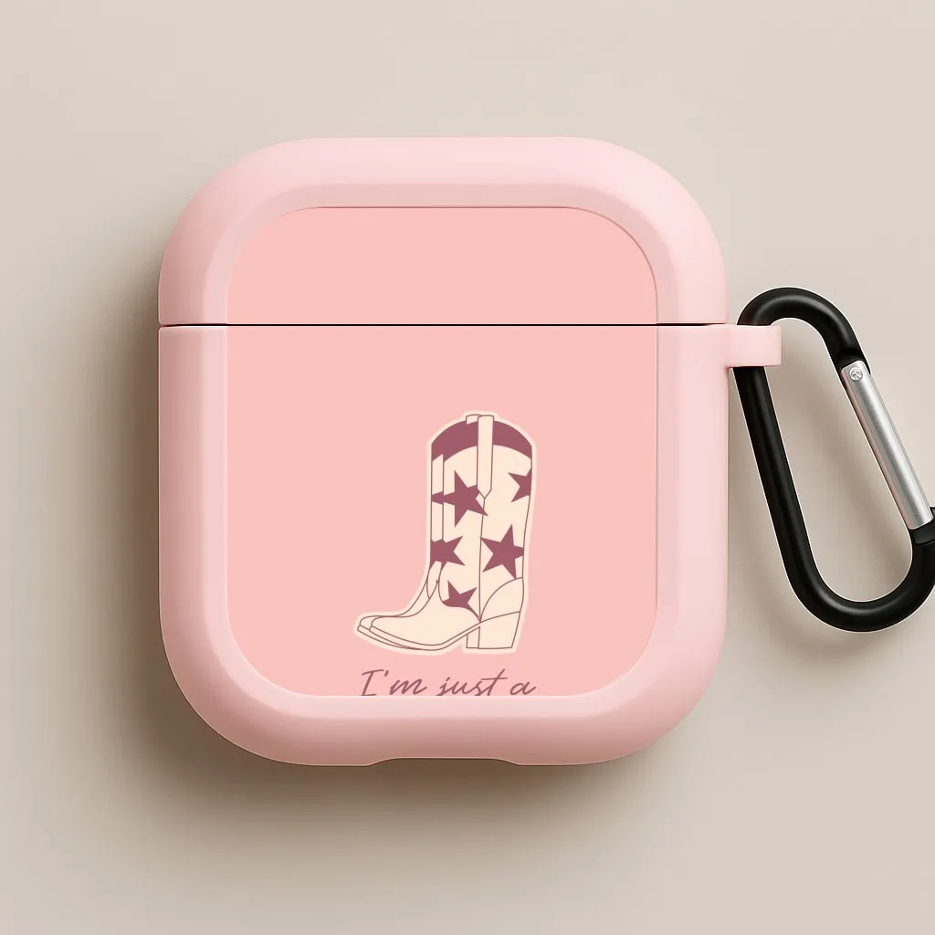 I'm Just A Cowgirl AirPods Case everyday airpods carry portable neon ergonomic airpods case