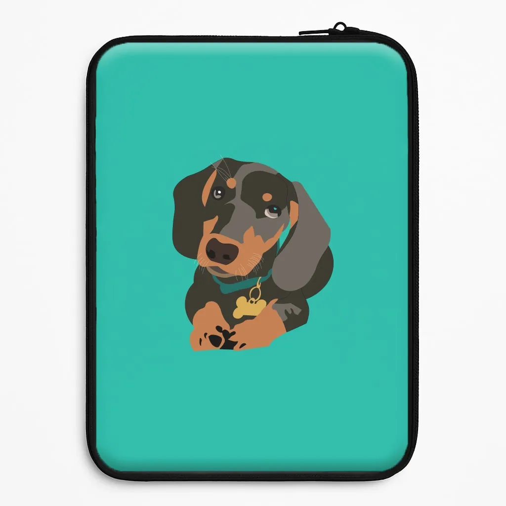 Black & brown - Dachshunds Laptop Sleeve Polished Finish Texture Transparent Edge