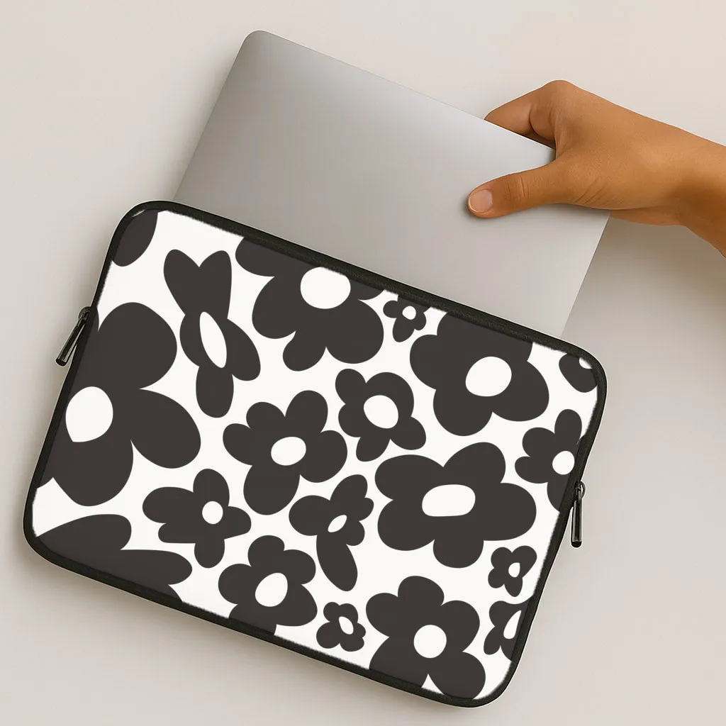 Elegant Finish hybrid design Black Flowers - Trippy Patterns Laptop Sleeve