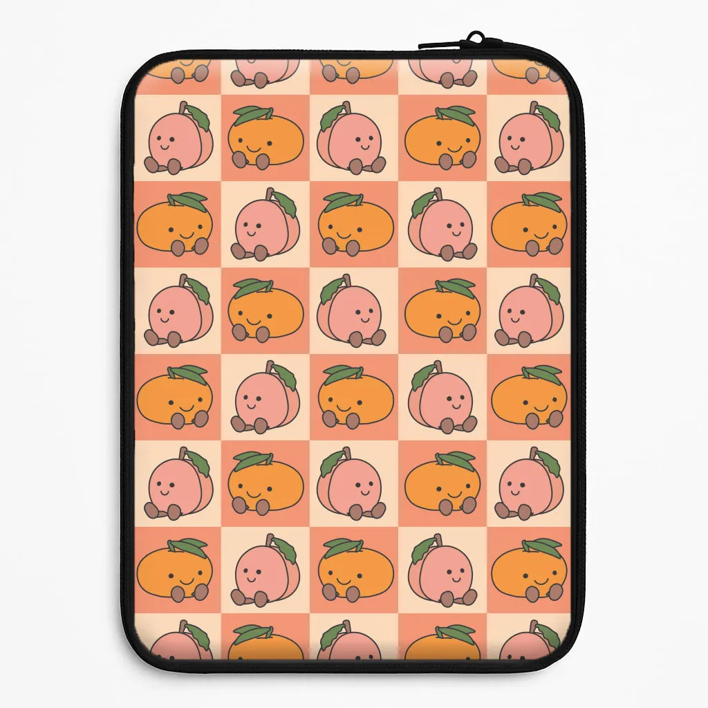 Minimal Shield Texture Oranges And Peaches - Plushy Laptop Sleeve