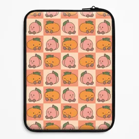 Minimal Shield Texture Oranges And Peaches - Plushy Laptop Sleeve