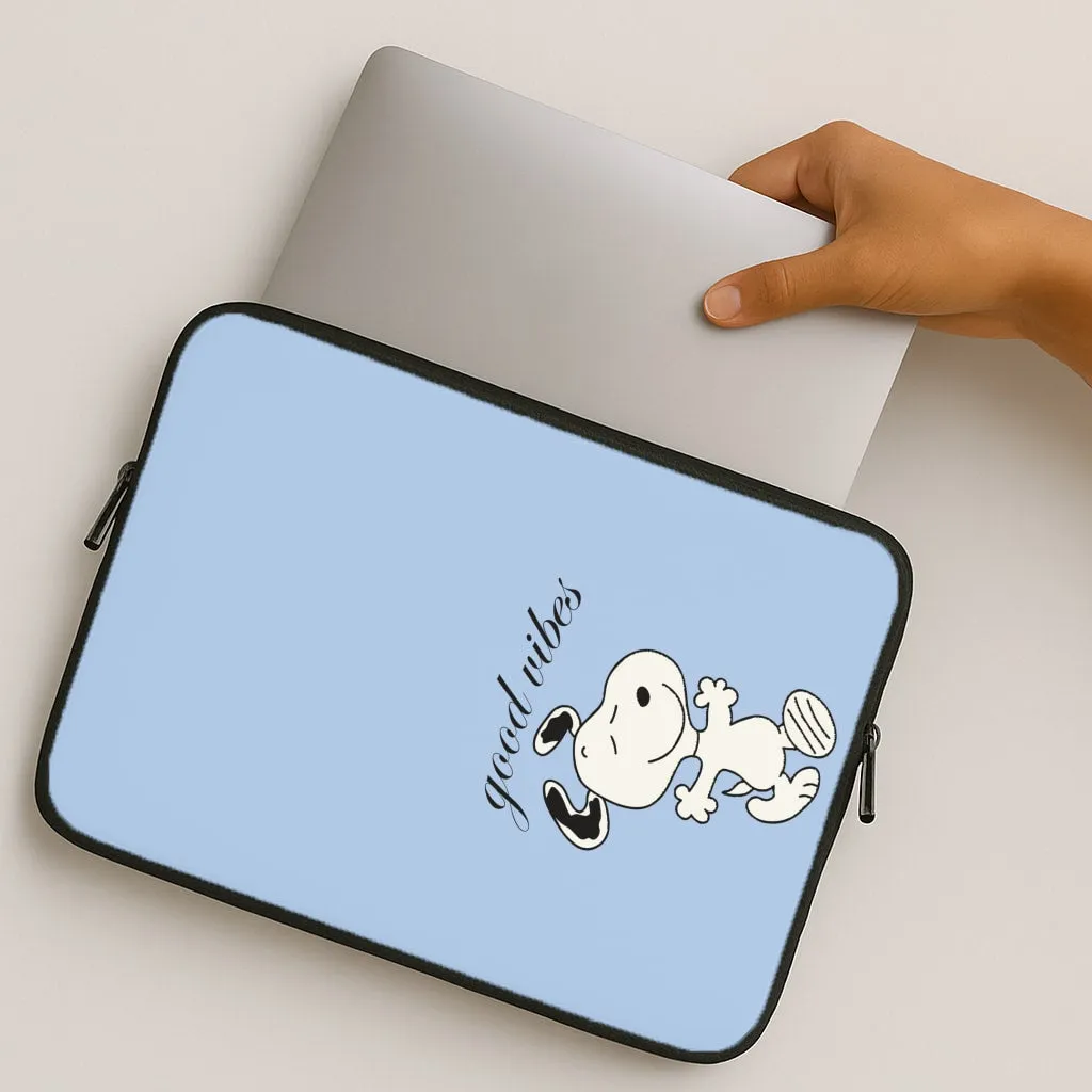 Good Vibes Cartoon Beagle Laptop Sleeve Modern Edge Layer Heat resistant