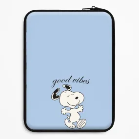 Elegant Style Good Vibes Cartoon Beagle Laptop Sleeve