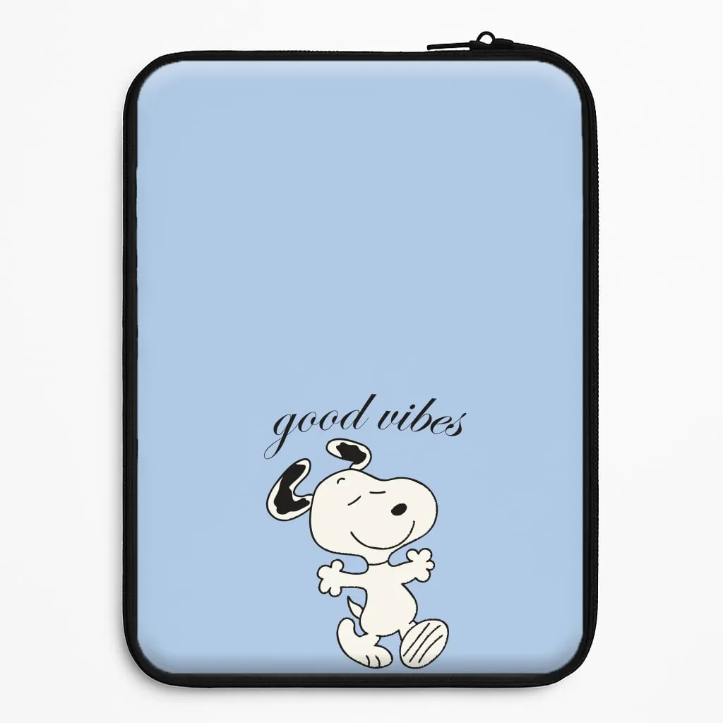 Elegant Style Good Vibes Cartoon Beagle Laptop Sleeve
