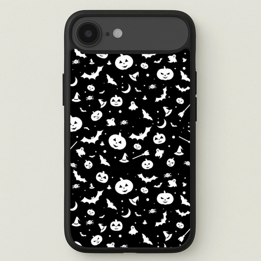 Modern Surface Design Black and White Halloween Pattern Phone Case