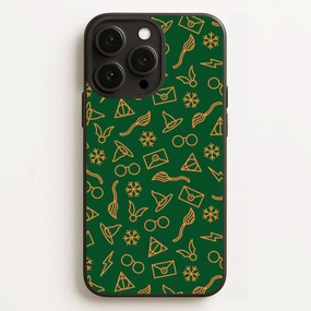 Christmas Wizard Icons Pattern Phone Case Classic Style Hard Plastic