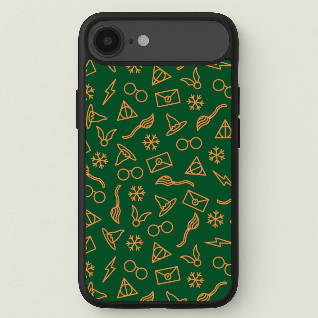 Impact Resistant Christmas Wizard Icons Pattern Phone Case