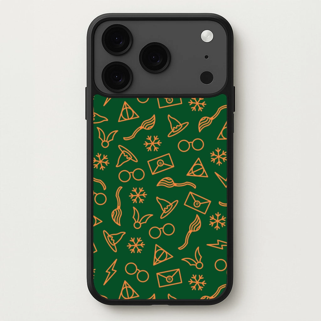 Gloss Texture Christmas Wizard Icons Pattern Phone Case