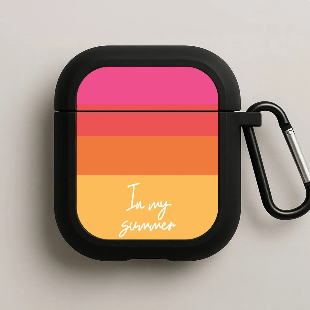 compact neon silicone travel shell In My Summer Era Ombre AirPods Case