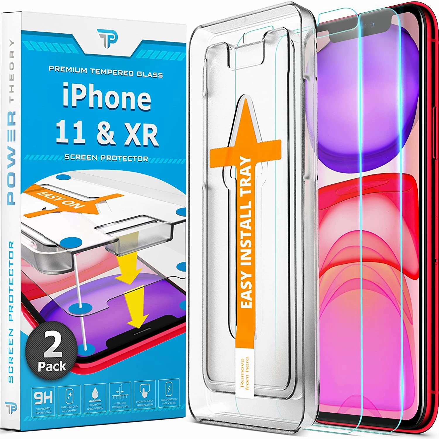 iPhone 11 / iPhone XR Tempered Glass Screen Protector [2-Pack] Screen Armor Shield Ultra