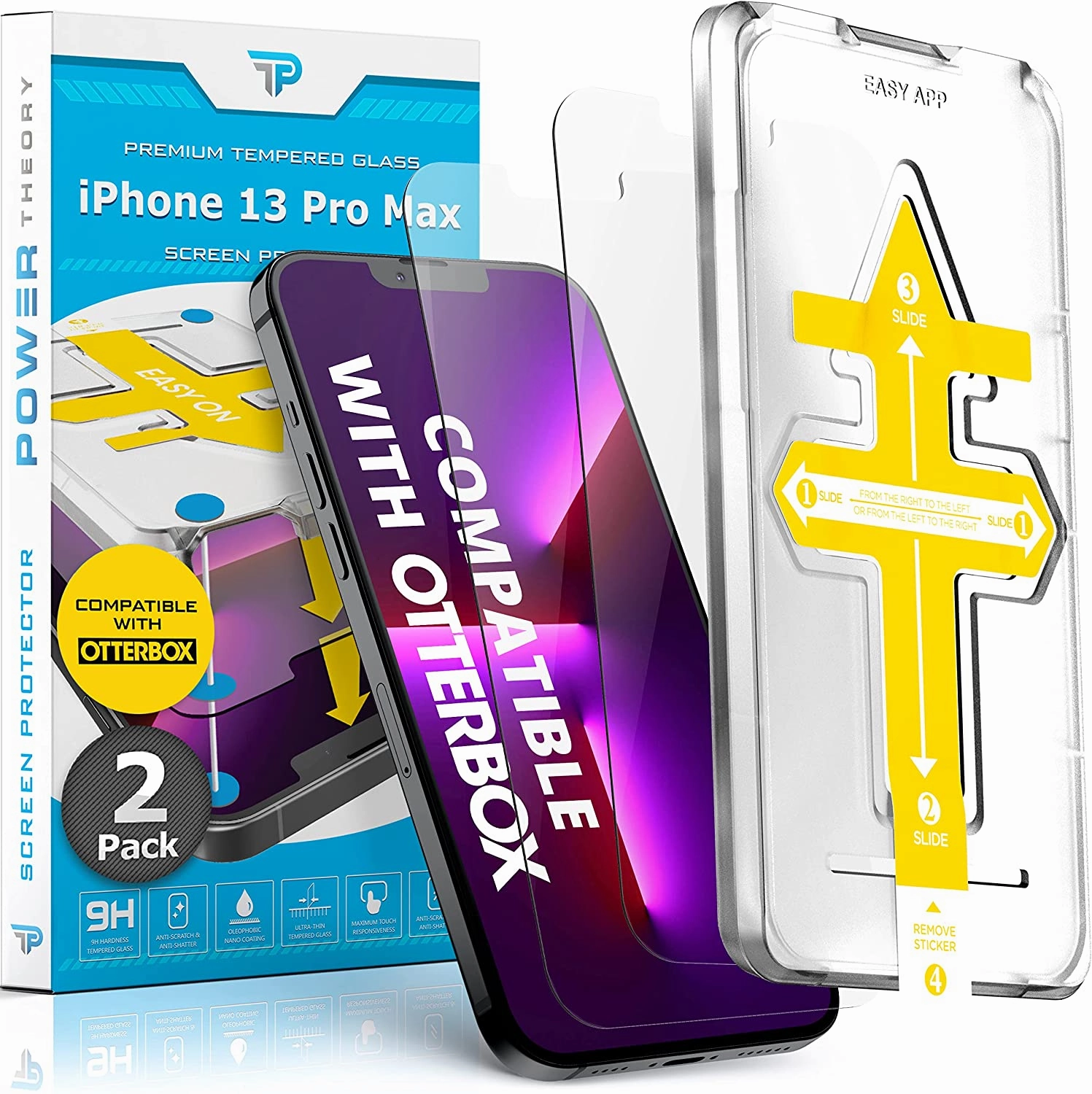 professional use Screen Shield Elite Max iPhone 13 Pro Max Otterbox Compatible Glass Screen Protector [2-Pack]