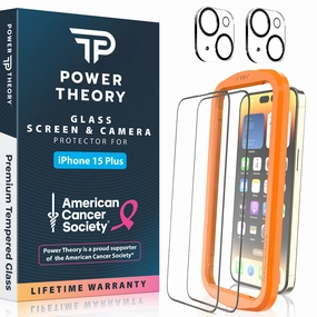 iPhone 15 Plus Tempered Glass Screen Protector with Camera Lens Protectors and Easy Install Kit [2-Pack] anti dust glass Nano Guard Max Plus